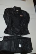 Harley Davidson Black Leathers (Trousers and Jacke