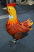*Painted Metal Garden Ornament - Chicken