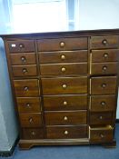 Tall Walnut Chest of Eighteen Drawers