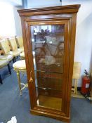 Walnut Display Cabinet with Three Glass Shelves