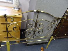 Polished Brass Double Headboard