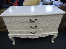 White Painted Three Height Chest of Drawers (Matching lot 344)