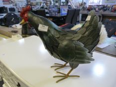 *Painted Metal Garden Ornament - Hen