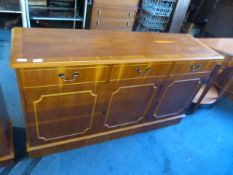Walnut Effect Sideboard with Three Drawers and Doors