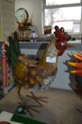 *Painted Metal Garden Ornament - Chicken