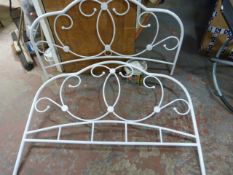 White Painted Tubular Metal Bed Frame 55