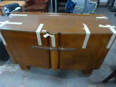 *1930's Glass Topped Sideboard