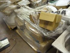 *Bath Containing White Ceramic Wash Hand Basins, Bath Cradles, etc.