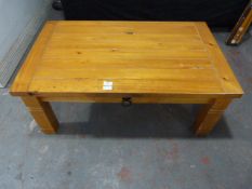 Pine Coffee Table with Drawer