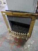 Coal Effect Electric Fire with Brass Effect Surrou