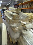 *Pallet Containing P-Shaped White Acrylic Bath, Bath Panels, Curved Shower Screens, etc.