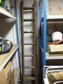 Wooden Sixteen Tread Extending Ladder