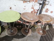 Three 1950's Pub Tables on Chrome Bases