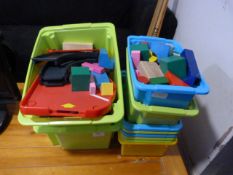 Quantity of Plastic Storage Boxes and Contents of