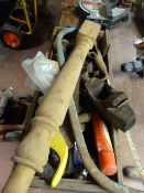 Box of Tools Including Saws, Hand Drills, Planes,