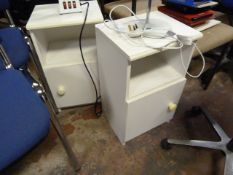 *Pair of White Bedside Cabinets
