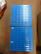 Two Industrial Metal Card Display Stands