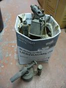 Box Containing Four Vintage Brass Blow Lamps