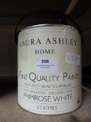 2.5l Tin of Laura Ashley Primrose White Paint