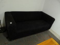 Black Upholstered Three Seat Sofa