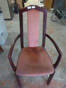Wooden Armchair with Upholstered Back and Seat