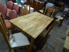 Oak Dining Table with Four Chairs