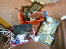 Two Boxes Containing Miscellaneous Items; Wooden C
