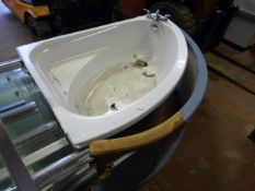 Corner Bath with Taps (Some Damage)