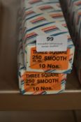 *Two Boxes of Ten 250mm Three Square Smooth Files