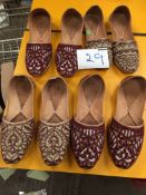 Box Containing Four Pairs of Asian Style Shoes (Assorted Colourways and Sizes)