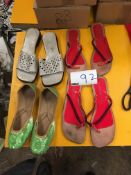 Box Containing Four Pairs of Asian Style Shoes (Assorted Colourways and Sizes)
