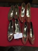 Box Containing Four Pairs of Asian Style Shoes (Assorted Colourways and Sizes)