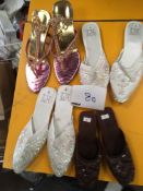 Box Containing Four Pairs of Asian Style Shoes (Assorted Colourways and Sizes)