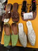 Box Containing Four Pairs of Asian Style Shoes (Assorted Colourways and Sizes)