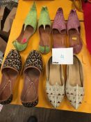 Box Containing Four Pairs of Asian Style Shoes (Assorted Colourways and Sizes)