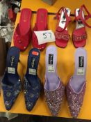 Box Containing Four Pairs of Asian Style Shoes (Assorted Colourways and Sizes)