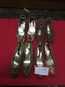 Box Containing Four Pairs of Asian Style Shoes (Assorted Colourways and Sizes)