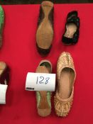 Box Containing Four Pairs of Asian Style Shoes (Assorted Colourways and Sizes)