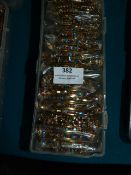 12 Packs of Yellow Metal Asian Style Bracelets wit