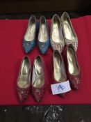 Box Containing Four Pairs of Asian Style Shoes (Assorted Colourways and Sizes)