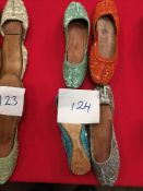 Box Containing Four Pairs of Asian Style Shoes (Assorted Colourways and Sizes)