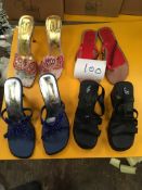 Box Containing Four Pairs of Asian Style Shoes (Assorted Colourways and Sizes)