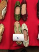 Box Containing Four Pairs of Asian Style Shoes (Assorted Colourways and Sizes)