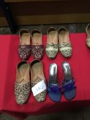 Box Containing Four Pairs of Asian Style Shoes (Assorted Colourways and Sizes)