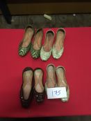 Box Containing Four Pairs of Asian Style Shoes (Assorted Colourways and Sizes)