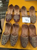 Box Containing Four Pairs of Asian Style Shoes (Assorted Colourways and Sizes)