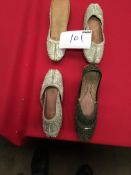 Box Containing Four Pairs of Asian Style Shoes (Assorted Colourways and Sizes)