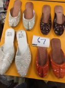 Box Containing Four Pairs of Asian Style Shoes (Assorted Colourways and Sizes)