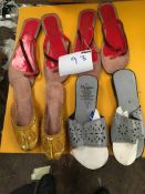 Box Containing Four Pairs of Asian Style Shoes (Assorted Colourways and Sizes)