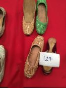 Box Containing Four Pairs of Asian Style Shoes (Assorted Colourways and Sizes)